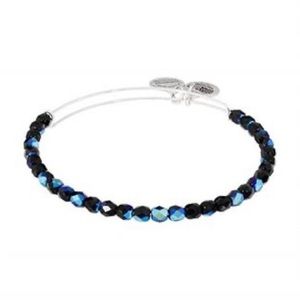 NWT Alex and Ani Midnight Rock Candy Beaded Bangle Rafaelian Silver Bracelet